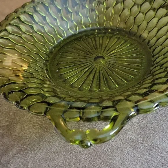VTG 1960s Indiana Cut Handle Glass Dish - Picture 5 of 6
